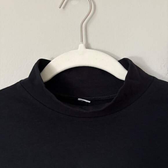 Lululemon Classic Fit Cotton-Linen Blend Mockneck Long-Sleeve T-Shirt Black - Picture 7 of 9